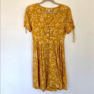 Billabong Twirl Twist Mini Dress in Burnt Gold